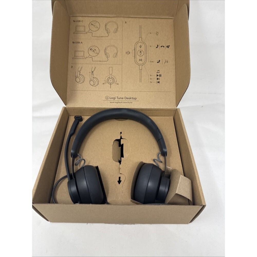 Logitech Zone Wired USB-C Noise Cancelling Headset with USB-A Adapter